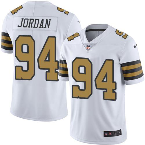 Nike New Orleans Saints #94 Cameron Jordan White Men's Stitched NFL Limited New Color Rush Jersey