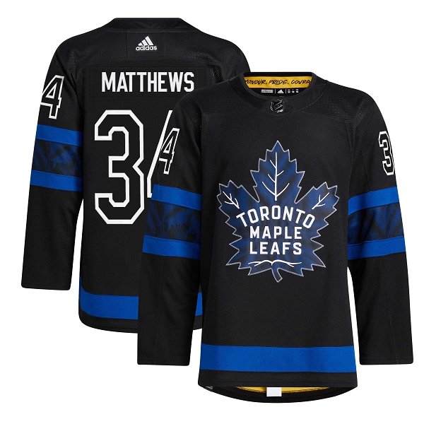 Men's Toronto Maple Leafs #34 Auston Matthews adidas Black Alternate  Player Jersey