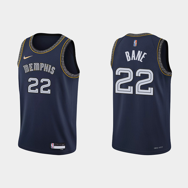 Men's Memphis Grizzlies #22 Desmond Bane City 2021-22 75th Anniversary Navy NBA Jersey