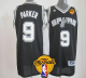 Men's Revolution 30 San Antonio Spurs #9 Tony Parker Black Finals Patch Stitched NBA Jersey