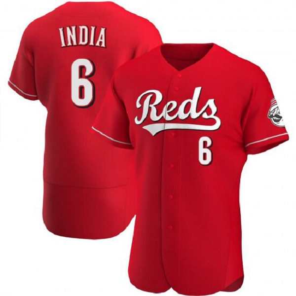 Men's Cincinnati Reds #6 Jonathan India Red Stitched MLB Flex Base Nike Jersey