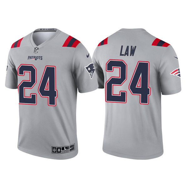 Men's New England Patriots #24 Ty Law Gray 2021 Limited Retired Player NFL Jersey