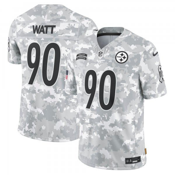 Men's Pittsburgh Steelers #90 T.J. Watt Nike Arctic Camo 2024 Salute to Service Limited Jersey