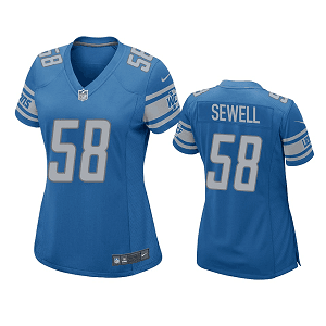 Women's Detroit Lions #58 Penei Sewell Blue Game Jersey