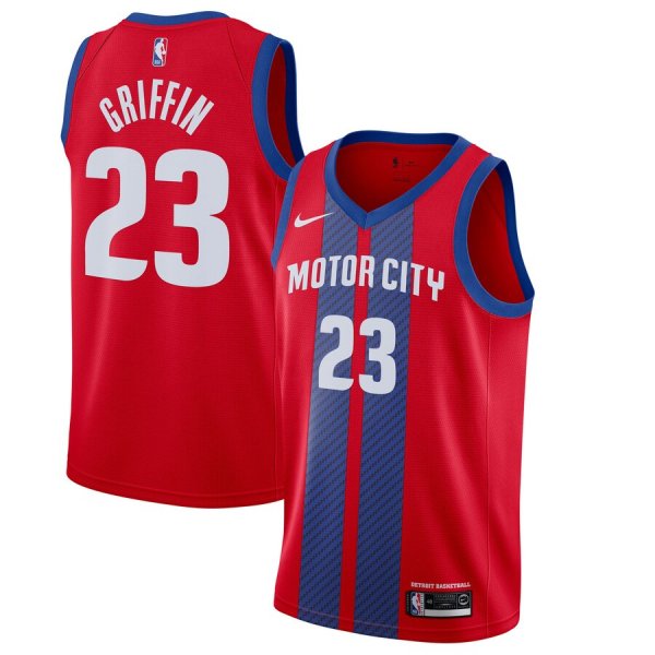 Men's Nike Detroit Pistons #23 Blake Griffin 2019-20 City Edition Red Jersey