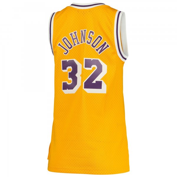 Women's Los Angeles Lakers Magic Johnson Mitchell & Ness Gold 1984/85 Hardwood Classics Swingman Jersey