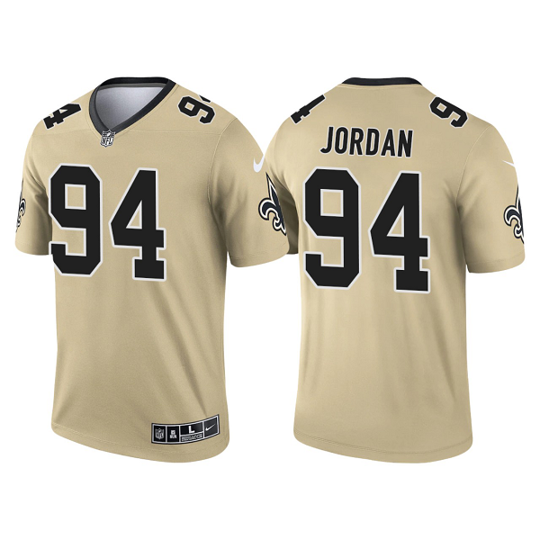 Men's New Orleans Saints #94 Cameron Jordan Gold 2021 Limited NFL Jersey