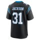 Men's Carolina Panthers Lamar Jackson Nike  Black  Game Jersey