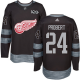 Adidas Detroit Red Wings #24 Bob Probert Black 1917-2017 100th Anniversary Stitched NHL Jersey