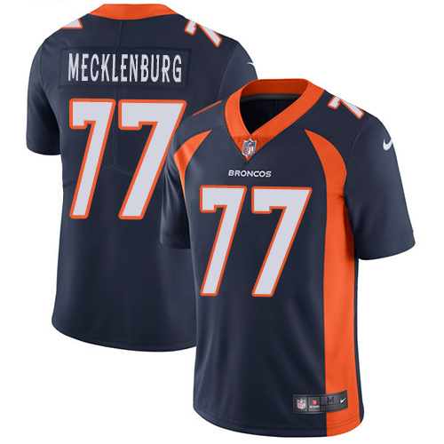 Men's Nike Denver Broncos #77 Karl Mecklenburg Limited Navy Blue NFL Vapor Untouchable Alternate Jersey