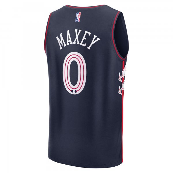 Men's Philadelphia 76ers Tyrese Maxey Fanatics Navy Fast Break Jersey - City Edition