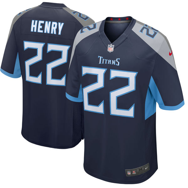 Men's Nike Tennessee Titans #22 Derrick Henry Navy New 2018 Game Jersey