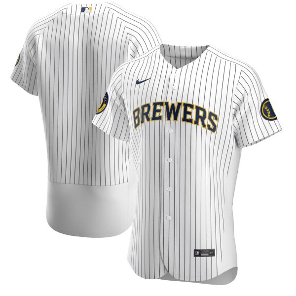 Men's Nike Milwaukee Brewers Blank White Alternate 2020 Team MLB Jersey