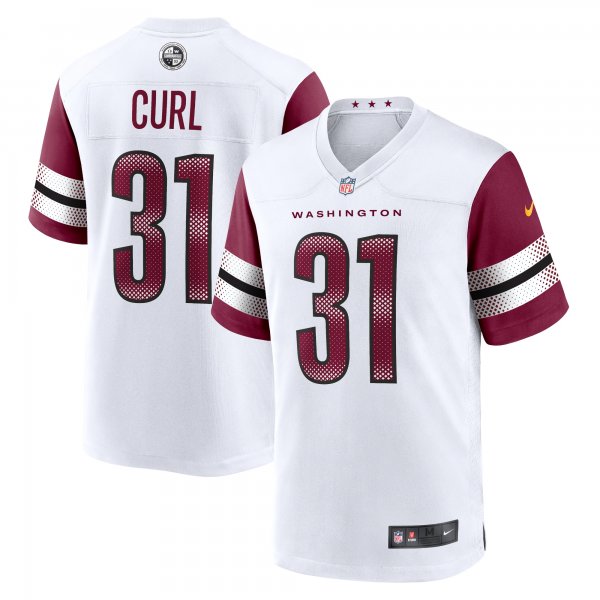 Men's Washington Commanders Kamren Curl Nike White Game Jersey