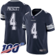 Dallas Cowboys #4 Dak Prescott Navy Blue Team Color Men's Stitched NFL 100th Season Vapor Limited Jersey