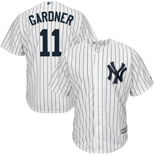 Men's New York Yankees #11 Brett Gardner White Cool MLB Jersey