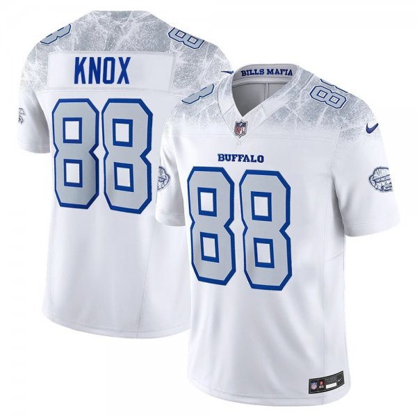 Men's Buffalo Bills #88 Dawson Knox White Rivalries Collection F.U.S.E. Vapor Limited Stitched Jersey