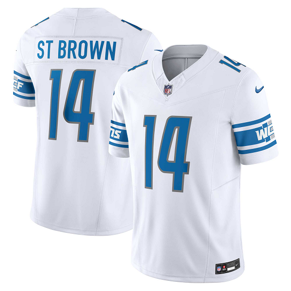 Men's Detroit Lions #14 Amon-Ra St. Brown Nike White  Vapor F.U.S.E. Limited NFL Jersey