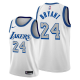 Los Angeles Lakers #24 Kobe Bryant White 2020-21 City Edition New Blue Silver Logo Men's Jersey