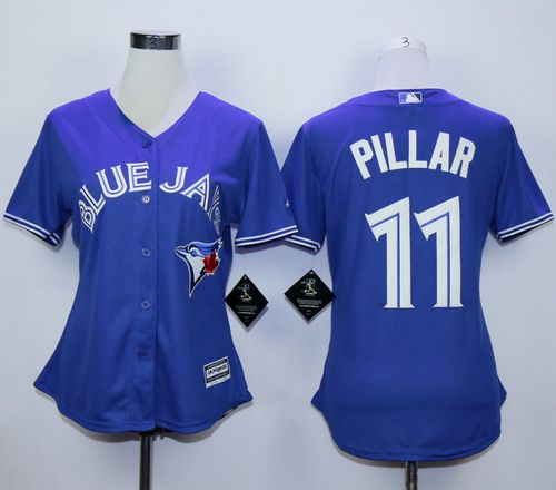 Toronto Blue Jays #11 Kevin Pillar Blue Alternate Women's Stitched MLB Jersey