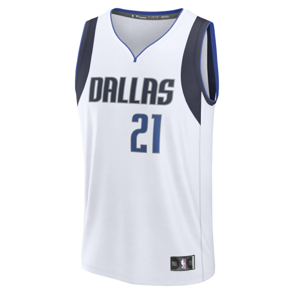 Youth Dallas Mavericks Daniel Gafford Fanatics White Fast Break Player Jersey - Association Edition