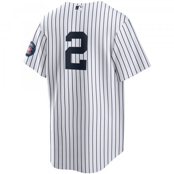 Men's New York Yankees Derek Jeter Nike White/Navy 2020 Hall of Fame Induction Replica Jersey