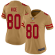 San Francisco 49ers #80 Jerry Rice Gold Women's Stitched NFL Limited Inverted Legend Jersey