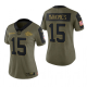 Women's Kansas City Chiefs Patrick Mahomes Olive 2021 Salute To Service Limited Jersey