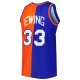 Men's New York Knicks Patrick Ewing Mitchell & Ness Blue/Orange Hardwood Classics 1991/92 Split Swingman Jersey