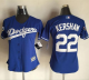 Los Angeles Dodgers #22 Clayton Kershaw Blue Alternate 2018 World Series Women's Stitched MLB Jersey