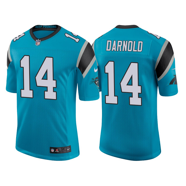 Men's Nike Carolina Panthers #14 Sam Darnold Blue NFL Vapor Limited Jersey