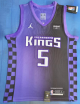 Men's #5 DeAaron Fox Sacramento Kings Purple And Black City Edition Jersey