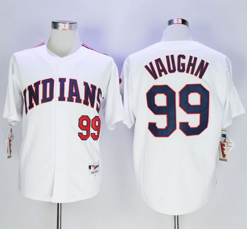 Cleveland Indians #99 Ricky Vaughn White 1978 Turn Back The Clock Stitched MLB Jersey