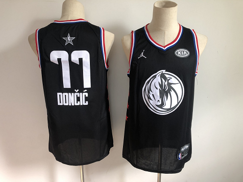 Men's Jordan Brand Dallas Mavericks #77 Luka Doncic Black 2019 NBA All-Star Game Swingman Jersey