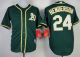 Oakland Athletics #24 Rickey Henderson Green Cool Base Stitched MLB Jersey