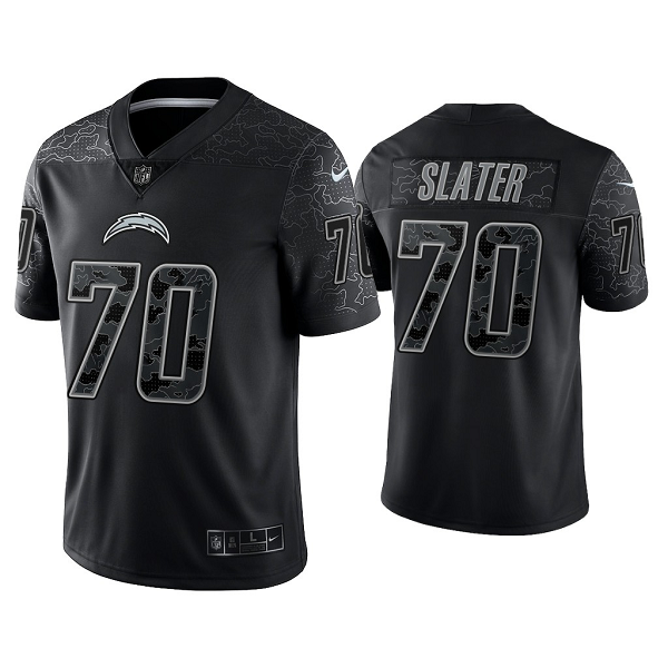 Men's Nike NFL Los Angeles Chargers Rashawn Slater Reflective Limited Black Jersey