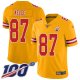 Kansas City Chiefs #87 Travis Kelce Gold Youth Stitched NFL Limited Inverted Legend 100th Season Jersey