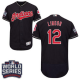 Women's Cleveland Indians #12 Francisco Lindor Navy Blue Flexbase Collection 2016 World Series Bound Stitched MLB Jersey