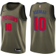 Men's Nike Detroit Pistons #10 Dennis Rodman Green Salute to Service Swingman NBA Jersey