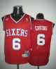 Men's Throwback Philadelphia 76ers #6 Julius Erving Stitched Red NBA Jersey