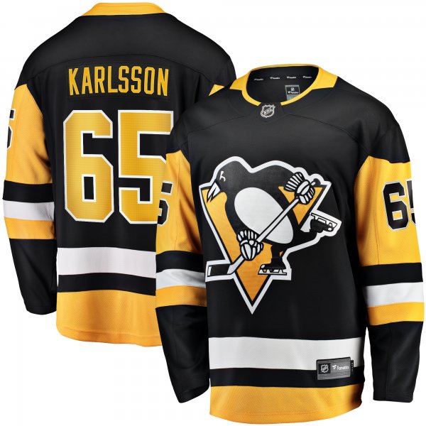 Men's Pittsburgh Penguins Erik Karlsson Fanatics Black Home Breakaway Jersey