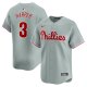 Men's Philadelphia Phillies #3 Bryce Harper Nike Gray Away Limited Player Jersey