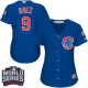 Chicago Cubs #9 Javier Baez Blue Alternate 2016 World Series Bound Women's Stitched MLB Jersey