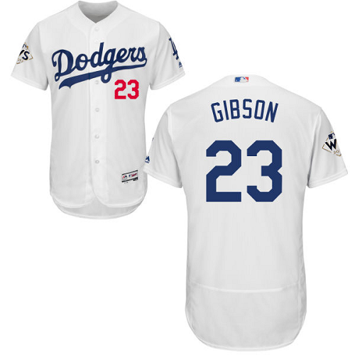 Los Angeles Dodgers #23 Kirk Gibson White Flexbase Collection 2017 World Series Bound Stitched MLB Jersey