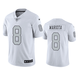 Men's Las Vegas Raiders #8 Marcus Mariota White Color Rush Limited Jersey