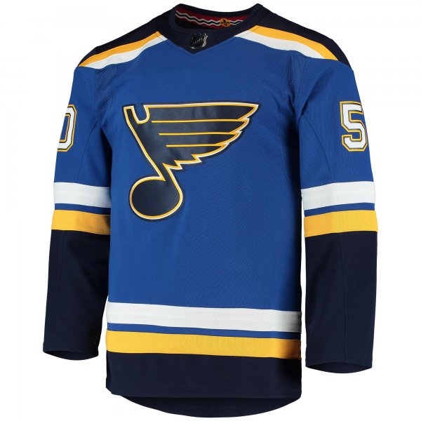 Men's St. Louis Blues Jordan Binnington adidas Blue Home Player Jersey