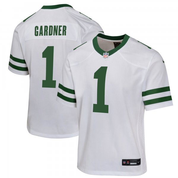 Youth New York Jets Ahmad Sauce Gardner Nike Legacy White Game Jersey