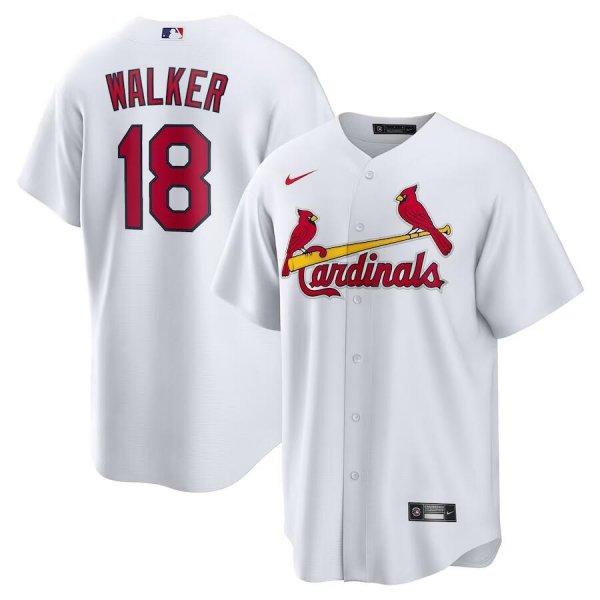 Men's St. Louis Cardinals #18 Jordan Walker Nike White Home Official Player Jersey