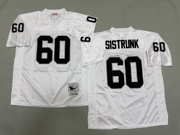 Men's Las Vegas Raiders #60 Otis Sistrunk White Mitchell & Ness Jersey