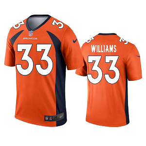 Men's Denver Broncos #33 Javonte Williams Orange Legend Jersey